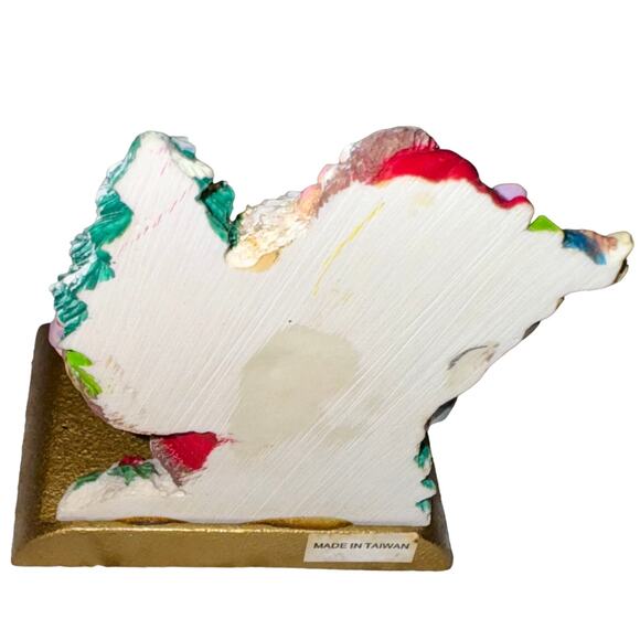 Vintage Hand Painted Santa Christmas Stocking Hanger Holder With Cast Iron Base - Picture 5 of 12